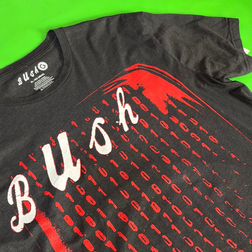 Bush Graphic T-Shirt Mens XL Black 2025 Tour Dates Binary Code Music Band Tee
